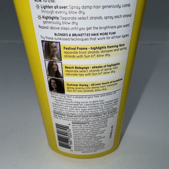 Sun-In CH32073 Hair Lightener‎ Spray, Lemon Fresh - 4.7oz - Picture 5 of 6